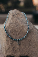 Load image into Gallery viewer, Necklace Blue Stone Letter Charm

