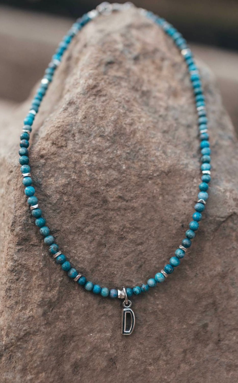 Necklace Blue Stone Alphabet