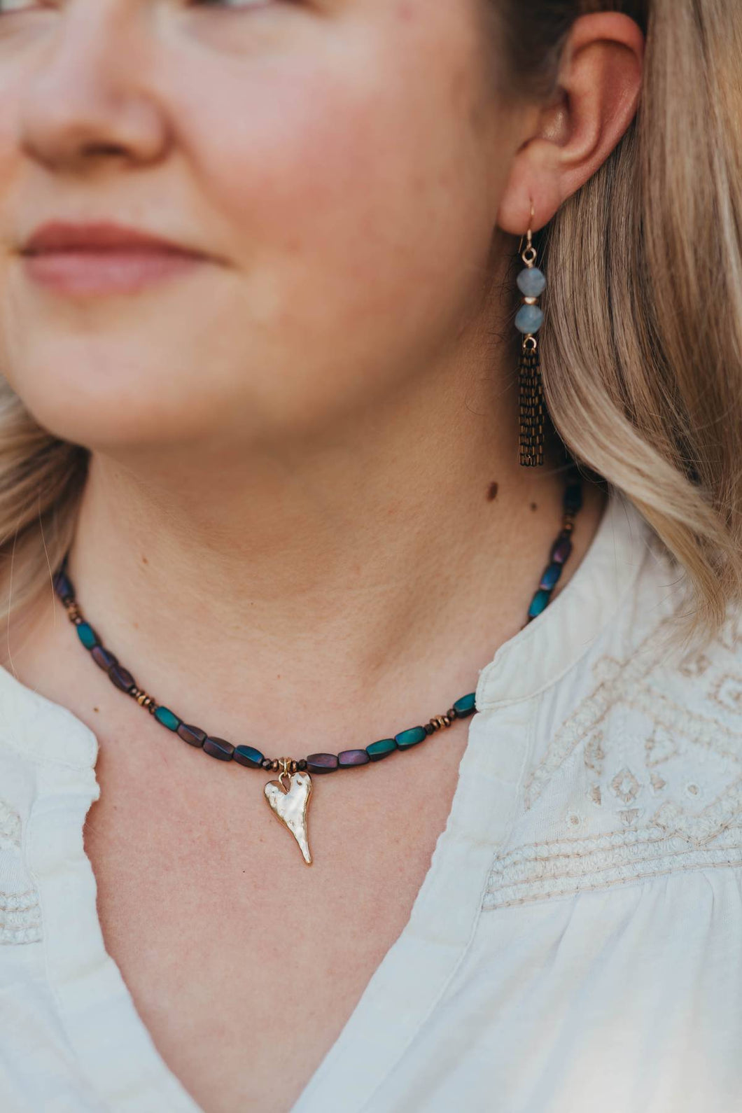 Necklace Purple with Heart