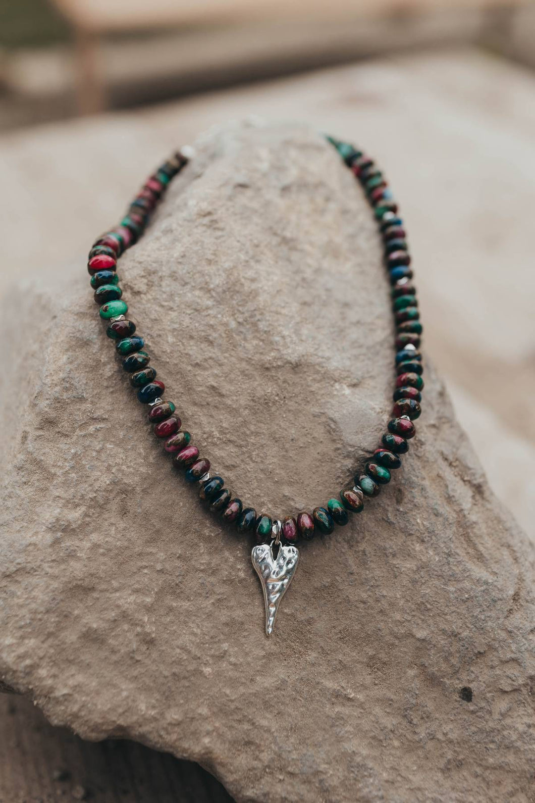 Necklace Silver Tone Heart