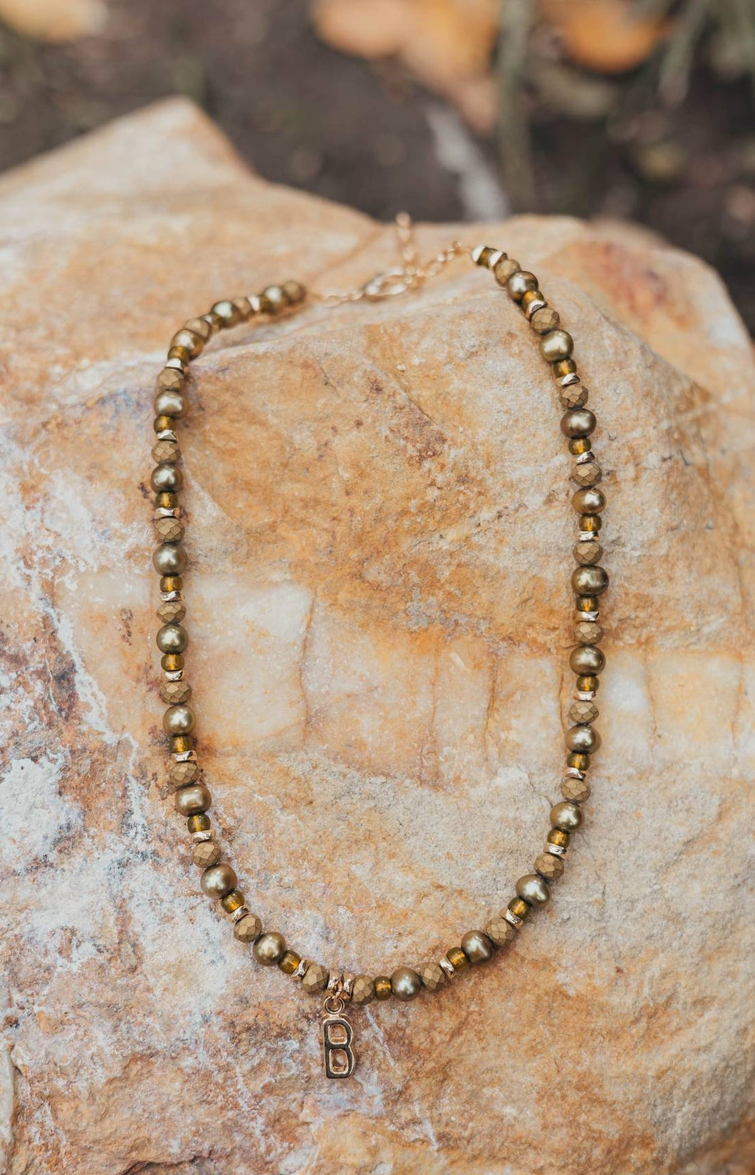 Necklace Green Pearl