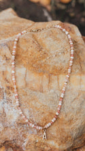 Load image into Gallery viewer, Necklace Pink with Gold Tone Letter
