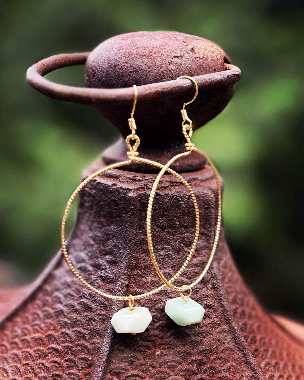 Amazonite Hoops